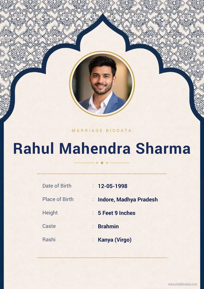 Navy Arch — biodata design preview
