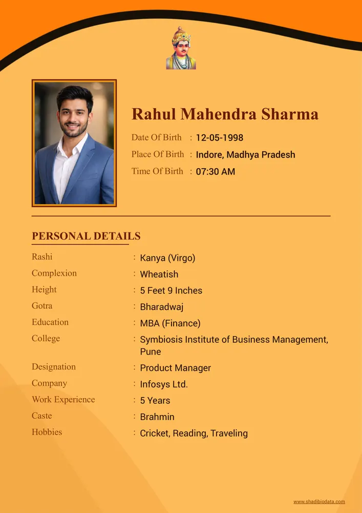 Orange Heritage — biodata design preview