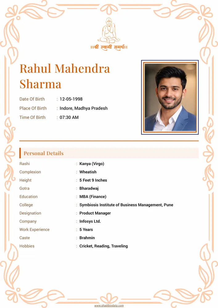 Peach Devotion — biodata design preview